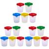 NUOBESTY 15pcs Leakproof Paint Cups Lids Boys and Girls Paint Drawing Cups for Boys and Girls for Art Easy to Open Lids for Painting Classes Random Color view 1