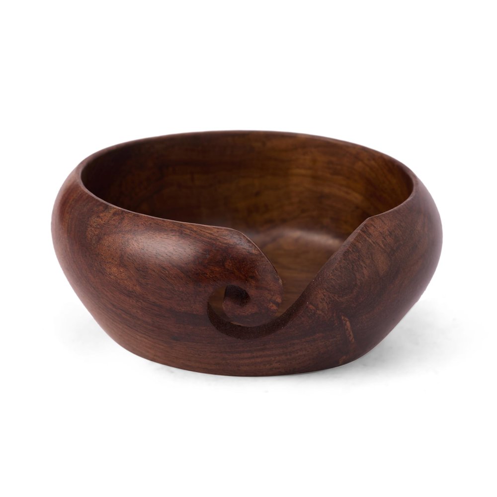 GURU JEE Handmade Wooden Yarn Bowl Wool Ball Holder Knitting Bowl Crochet Holder Gifts Showpiece (Natural_Brown_Plain) (1 Piece)