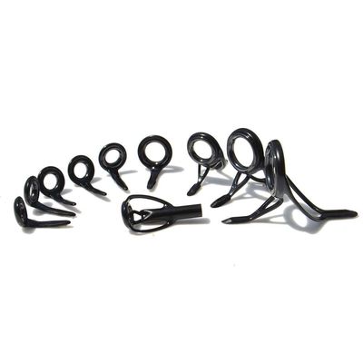 SeaGuide 10pcs Casting Guide Set LS Ring Black Stainless Steel BXBLSG10 BXMLSG BXULST Rod Building Component Repair DIY Accessory