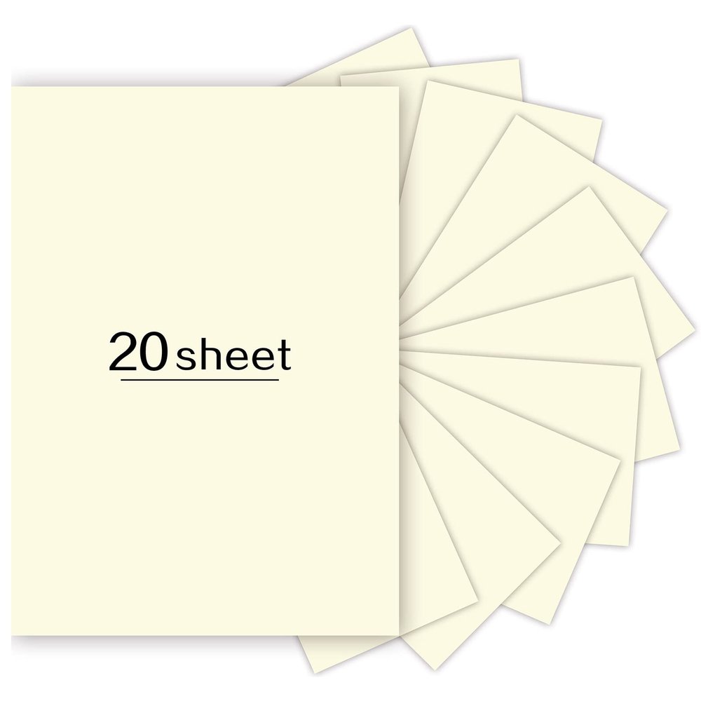 20 Sheets Cream Cardstock Paper 8.5 x11 inch, 250gsm Cardstock Paper for DIY Arts and Cards Making, Invitations, Stationary Printing,Scrapbook Supplies (250gsm/92lb)