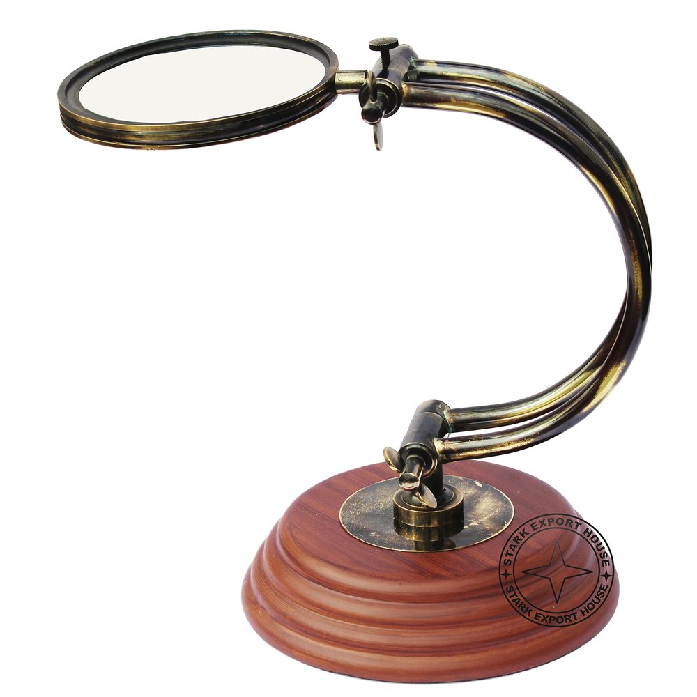 Antique Decorative Marine Magnifying Glass Solid Brass Magnifier Magnifying Glass Lens for Reading Soldering jewelries maps