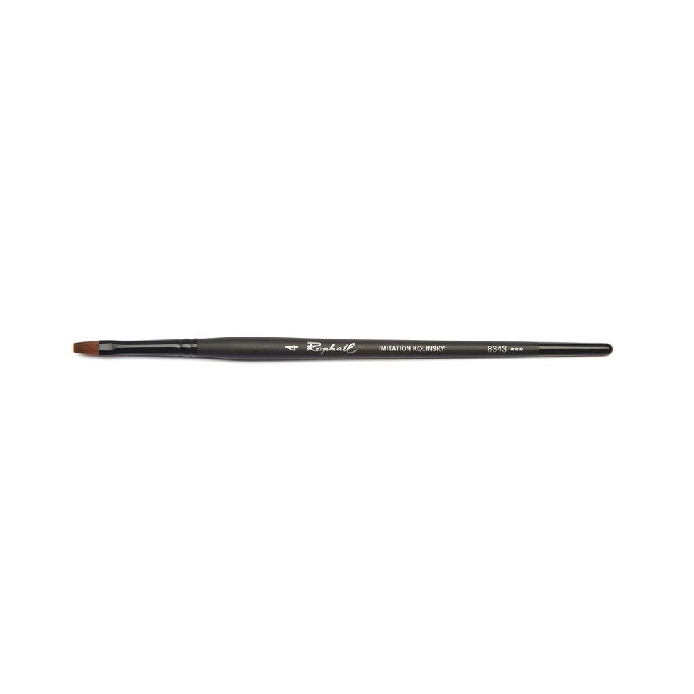 Raphael Stradivarius Synthetic Kolinsky Watercolor Brush, 4, Black