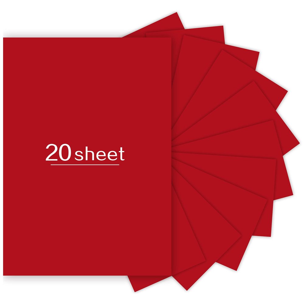 20 Sheets Red Cardstock 8.5 x 11, 250gsm Thick Red Cardstock Paper for DIY Arts, Christmas Cards, Invitations, Stationery, Scrapbooking