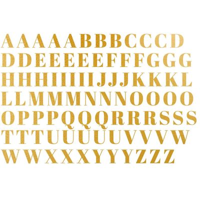 Ceramic Decal, Gold Overglaze Decal, Letter Font (Yellow Gold)