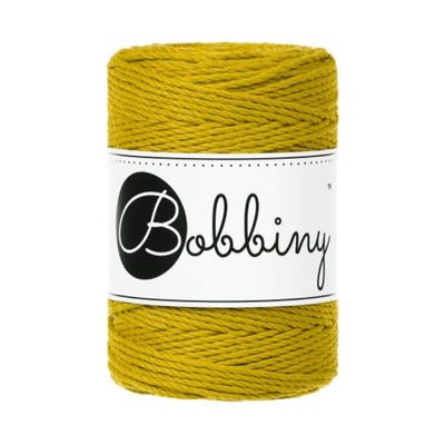 Bobbiny Baby 1.5mm 3 Ply Macrame Cord (Spicy Yellow) 108yds/330ft (100% Recycled Cotton)