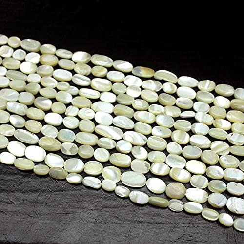 5 Strand Natural Mother of Pearl Smooth Oval Gemstone Loose Craft Beads 14" 7mm 10mm