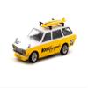 Datsun Bluebird 510 Wagon Yellow & White Moon Equipped w/Roof Rack & Surfboard Global64 Series 1/64 Diecast Model Car by Tarmac Works T64G-026-ME1 view 1