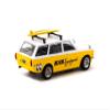 Datsun Bluebird 510 Wagon Yellow & White Moon Equipped w/Roof Rack & Surfboard Global64 Series 1/64 Diecast Model Car by Tarmac Works T64G-026-ME1 view 2