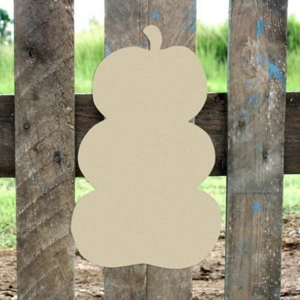 16" x 1/8" Wooden Triple Stack Pumpkins Shape, Unfinished Wood Craft, Build-A-Cross