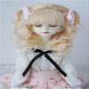 BJD Wig JD187 7-8inch 18-20cm Long Curly Princess Mohair Wig with Mini Twins ponytails 1/4 MSD Doll Accessories (Blond) view 1