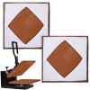 Zhengmy 2 Pcs Heat Press Cover Protector 15x15 Inch Non Stick High Temperature Reusable Heat Press Platen Wrap Cover for Protecting Sublimation Machine Projects Brown and White view 1