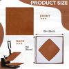 Zhengmy 2 Pcs Heat Press Cover Protector 15x15 Inch Non Stick High Temperature Reusable Heat Press Platen Wrap Cover for Protecting Sublimation Machine Projects Brown and White view 3