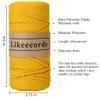 Likeecords 4mm Polyester Braided Macrame Cord 140Yard /426Feet,Elastic Yarn for Crocheting Bag Cord for DIY Crafts,Plant Hangers, Bag, and Home Decorations (Yellow) view 2