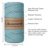 Likeecords 4mm Polyester Braided Macrame Cord 140Yards /426Feet,Elastic Yarn for Crocheting Bag Cord for DIY Crafts,Plant Hangers, Bag, and Home Decorations (Sage Green) view 2