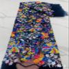 MSBric Sequins Mesh Blue Lace Fabric 5Yards African Lace Fabric for Wedding Dress Party Nigerian Woman Dress Fabric LY198-5yards Lace Fabric for Bridal Milk Silk Lace Fabric for Women Color 2 view 4