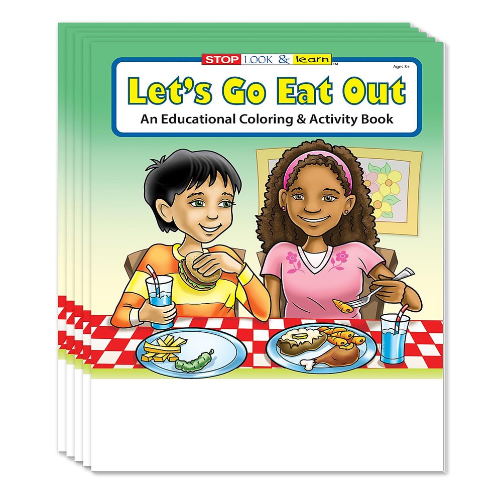 ZOCO Let's Go Eat Out Coloring Books (50 Bulk Pack, Without Crayons) Restaurant Supplies Games, Puzzle, Fun Activities Gifts for Kids