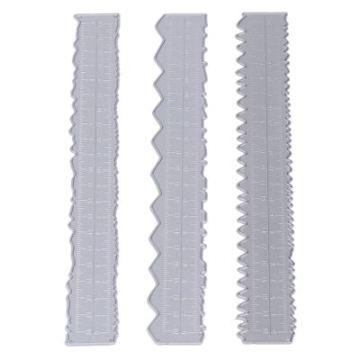 3Pcs Irregular Ruler, Carbon Steel Paper Tearing Ruler Card Making Supplies Embossing Dies Cutter for Card Making Scrapbooking Craft Decor