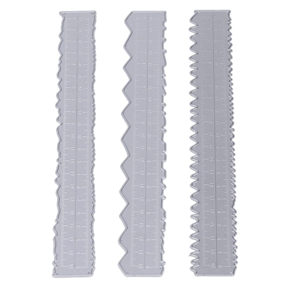 3Pcs Irregular Ruler, Carbon Steel Paper Tearing Ruler Card Making Supplies Embossing Dies Cutter for Card Making Scrapbooking Craft Decor