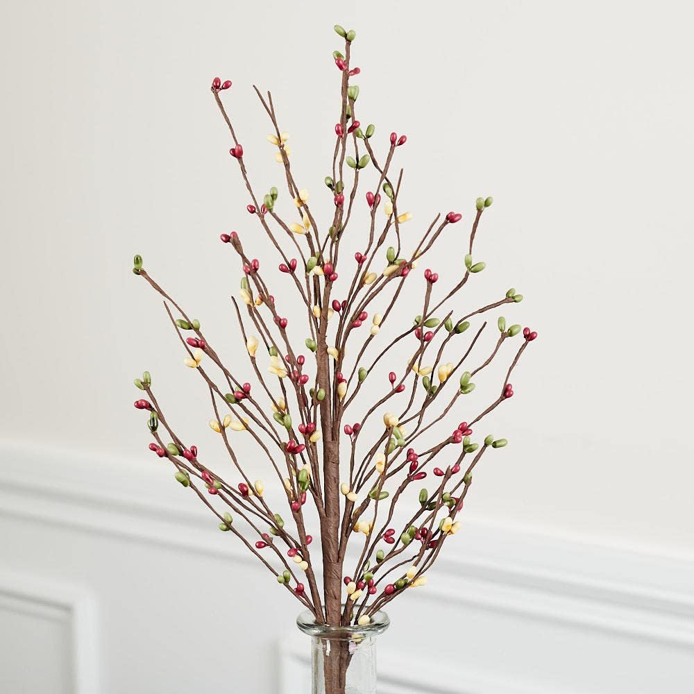 Pack of 3 Country Garden Pip Berry Stems by Factory Direct Craft - Springtime Rustic Berries, Farmhouse Home Decor for Table Arrangements and Easter Centerpiece Decorations (25" H)