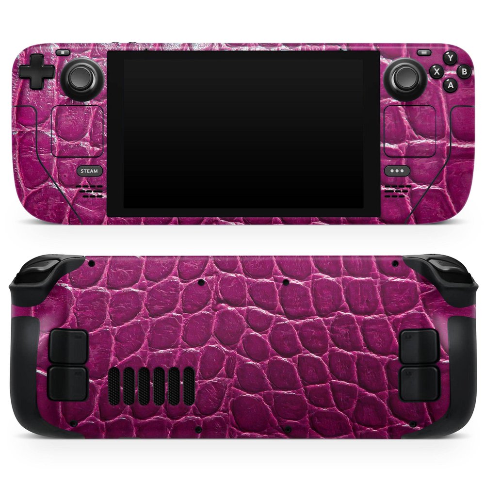 Design Skinz - Compatible with Steam Deck - Skin Decal Protective Scratch-Resistant Removable Vinyl Wrap Cover - Bright Magenta Aligator Skin
