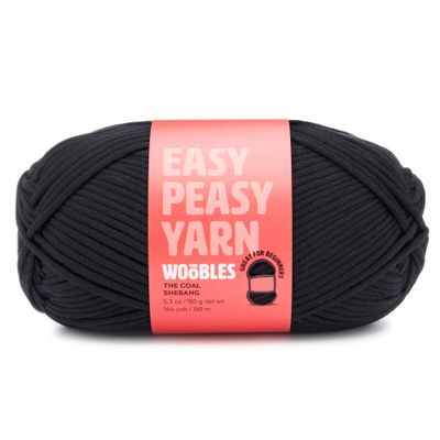 Woobles Easy Peasy Yarn for Beginners - Crochet & Knitting Yarn with Easy-to-See Stitches - Medium #4 Worsted - Cotton-Nylon Blend