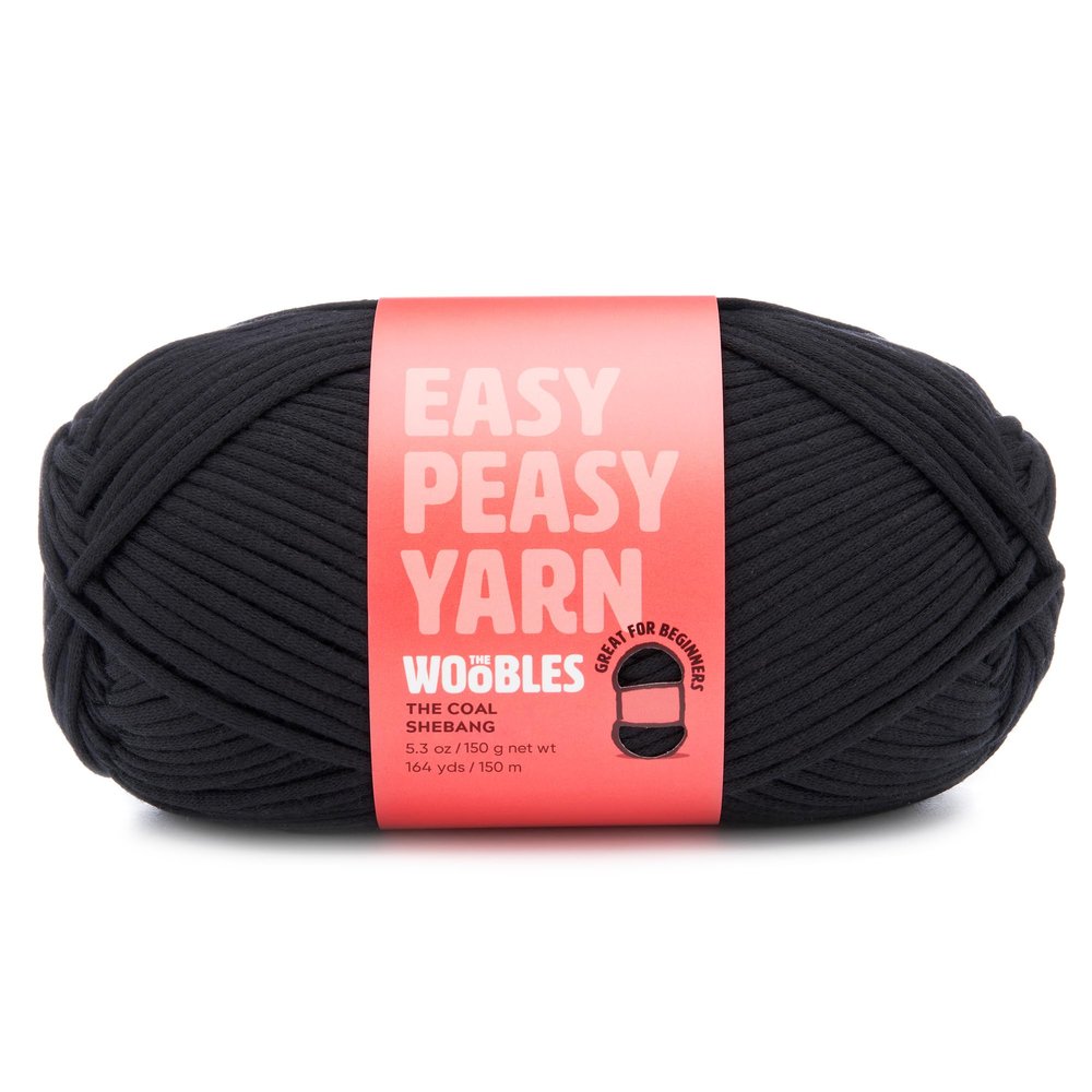 Woobles Easy Peasy Yarn for Beginners - Crochet & Knitting Yarn with Easy-to-See Stitches - Medium #4 Worsted - Cotton-Nylon Blend