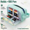 Mr. Pen- High Capacity Pencil Case, Large Pencil Pouch with 3 Compartments and 2 Pockets, Large Pencil Bag with Smooth Zipper, Cute Pencil Case Pouch Organizer, School Supplies for Teens view 2
