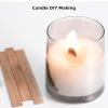 Ziosxin 300 Thicken Smokeless Wooden Candle Wicks - Long Lasting Flame - Easily Burn, 1.2mm Thickness 5.1" X 0.5" Candle Cores with Iron Stand and Glue Dot for DIY Candle Making Craft view 2