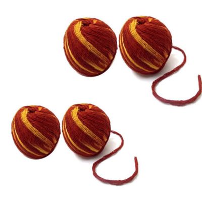 Red Thread Hindu Rituals Puja Prayer Hindu Wrist Thread Band Religious Pooja Accessories Mauli Kalawa Red Yellow Sacred Thread Moli Mauli Roli (Pack of 4)