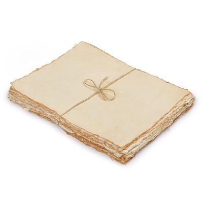 LEATHER VILLAGE Watercolor Paper- 8 X 6 inches - 25 Sheets Watercolor Paper for Drawing, Sketching, Painting & Crafts - 150 GSM Thick Deckle Edge Virgin Cotton Handmade Paper - Vintage