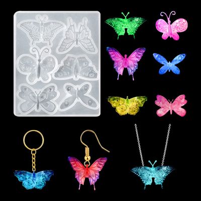 FineInno Butterfly Resin Mold,Earring Silicone Mold for Epoxy Resin Jewelry, DIY Clay Casting Art Craft Pendant Necklace Homemade
