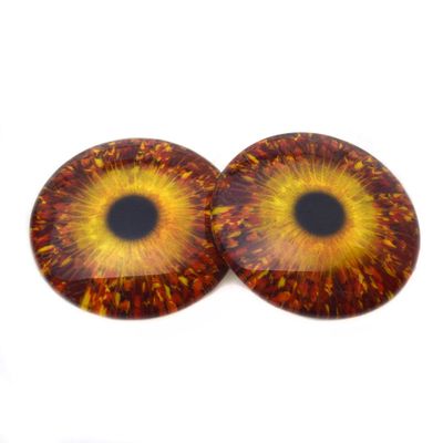 Fall Gold & Red Branches Glass Eye Cabochons for Pendant Making Wire Wrapped Jewelry Faux Craft Taxidermy or Sculptures (10mm)