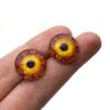Fall Gold & Red Branches Glass Eye Cabochons for Pendant Making Wire Wrapped Jewelry Faux Craft Taxidermy or Sculptures (10mm) view 4