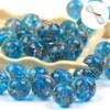 100Pcs Luminous Glass Beads Sky Blue 8mm Round Beads Glow Crystal Loose Beads with Rope for DIY Craft Bracelet Jewelry view 1