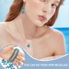 100Pcs Luminous Glass Beads Sky Blue 8mm Round Beads Glow Crystal Loose Beads with Rope for DIY Craft Bracelet Jewelry view 3
