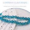100Pcs Luminous Glass Beads Sky Blue 8mm Round Beads Glow Crystal Loose Beads with Rope for DIY Craft Bracelet Jewelry view 4
