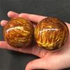 1 Pair Natural Resin Synthetic Golden Black Coral Sea Willow Beeswax Healing Handball Ball 50mm,Beeswax view 2