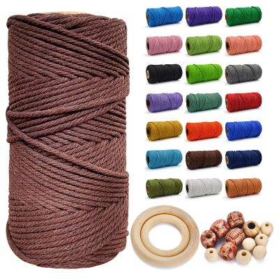 Hdviai Macrame Cotton Cord 5mm x 109 Yards - Natural Handmade Colorful Macrame Rope - 4 Strand Twisted Cotton Rope for Wall Hanging Tapestry Plant Hangers Gift Wrapping DIY Craft (Orange)
