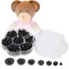 Watris Veiyi 184PCS Plastic Safety Eyes, Stuffed Animal Eyes, Black Crochet Eyes, Craft Doll Toys Eyes, Mushroom Domed Sewing Buttons for Amigurumi Stuffed Doll Plush Animal Puppet view 1