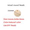 Arakierst 100pcs Wood Round Pearl Beads Ball Craft 16mm Wooden Spacer Craft Beads for Craft Keychain Farmhouse Decor Jewelry Making view 2