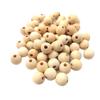 Arakierst 100pcs Wood Round Pearl Beads Ball Craft 16mm Wooden Spacer Craft Beads for Craft Keychain Farmhouse Decor Jewelry Making view 4