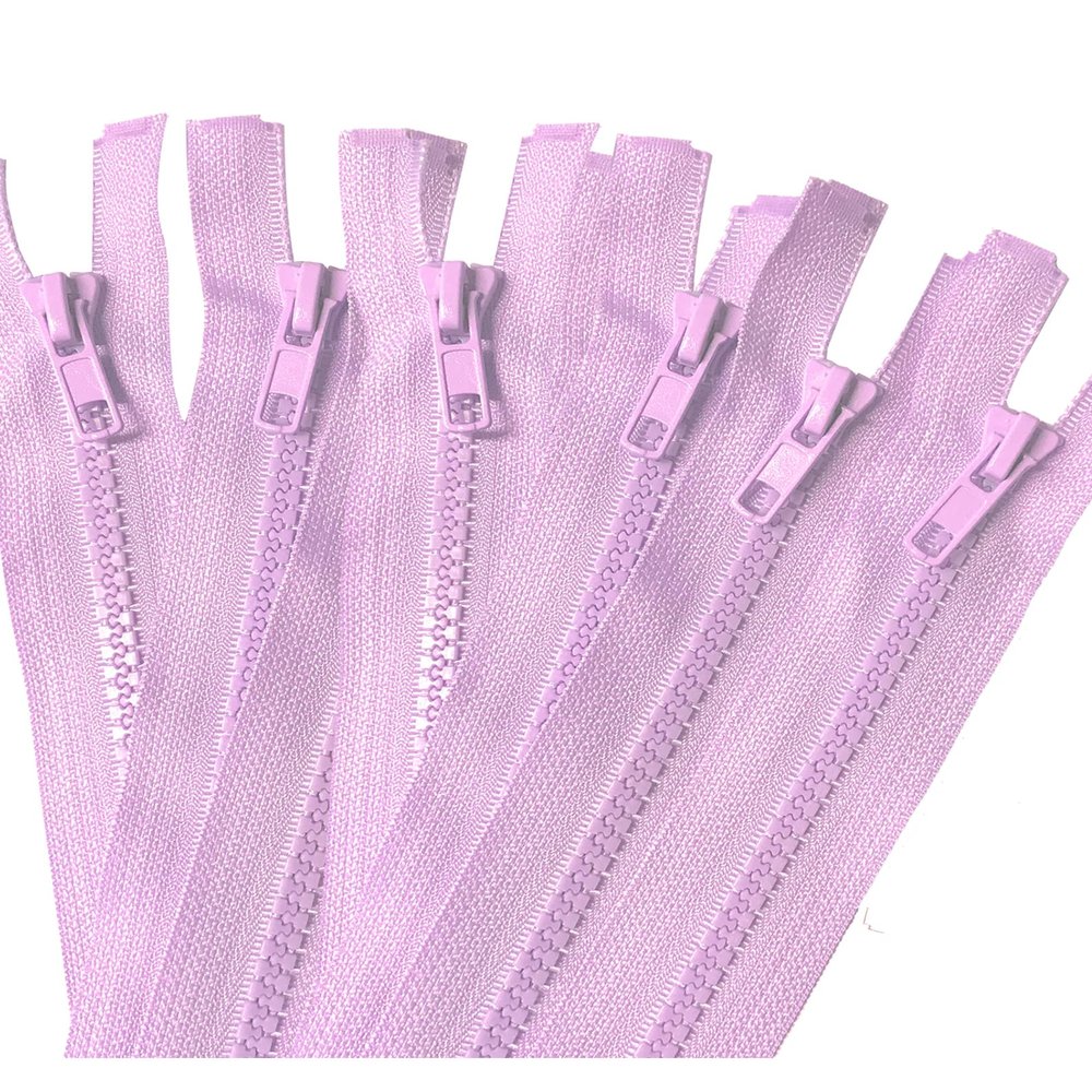 10-25 pcs 14-36 Inch Separating Jacket Sports Coats Sewing Gauge 5 Molded Plastic Zippers Bulk (Lavender, 20" - 10 Zippers)