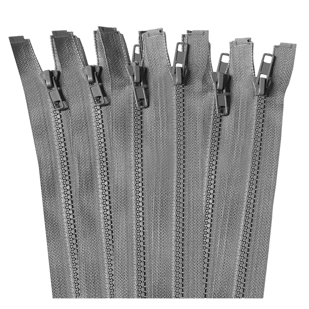Bulk Separating Jacket 14-36 Inch Sports Zippers; Charcoal, 36" - 10 Zippers; Ideal for Coats, Sewing