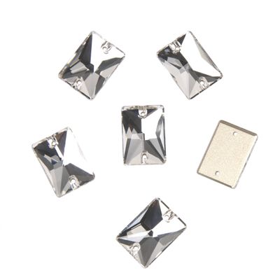 Crystal Clear 18x25mm Rectangle Glass Flat Back Strass Sew On Rhinestone Glitter Gems Stones Rhinestones for Sewing Fabric Clothes