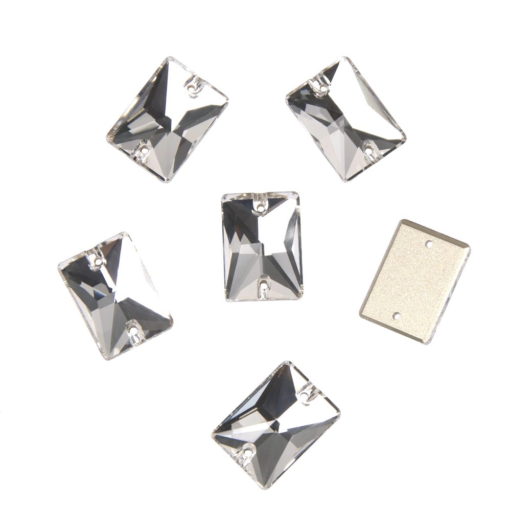 Crystal Clear 18x25mm Rectangle Glass Flat Back Strass Sew On Rhinestone Glitter Gems Stones Rhinestones for Sewing Fabric Clothes