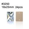 Crystal Clear 18x25mm Rectangle Glass Flat Back Strass Sew On Rhinestone Glitter Gems Stones Rhinestones for Sewing Fabric Clothes view 2