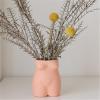 Art Body Vase Concrete Flower Pot Silicone Mold Succulent Planter Cement Plaster Clay Mold Epoxy Resin Pen Brush Holder Mold view 3