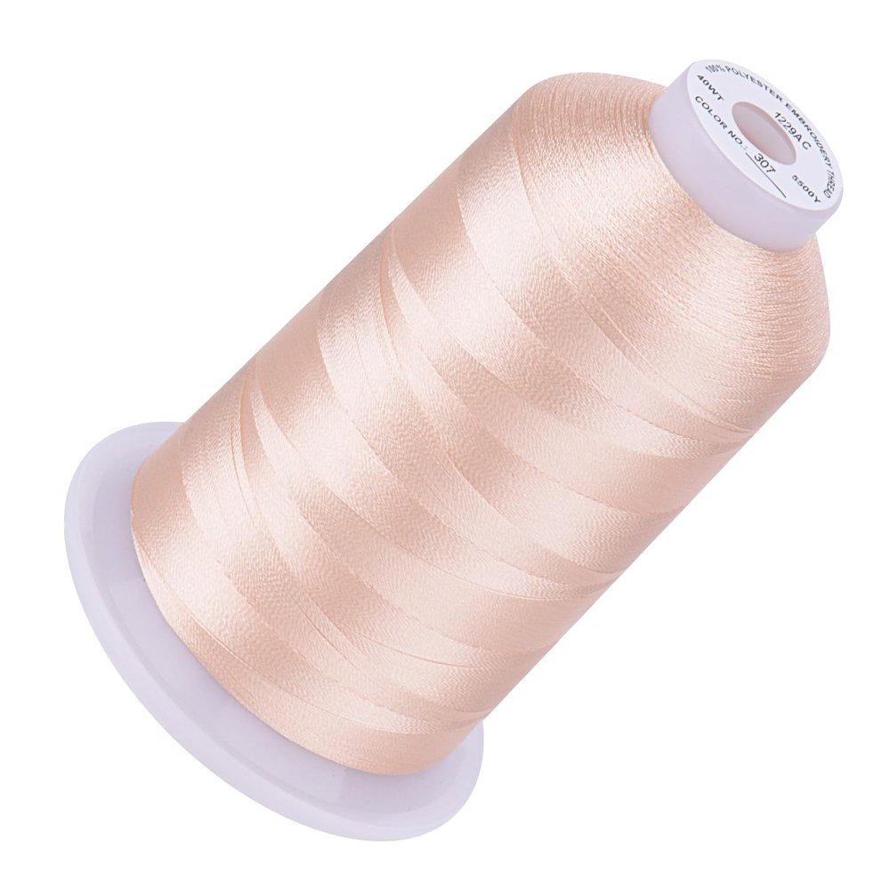Simthread 5500Yds Embroidery Thread 5000M, 40WT 100% Polyester Machine Embroidery Thread, High-Yardage Spool for Brother, Singer, Janome, Babylock, Husqvarna Machines, Linen 307