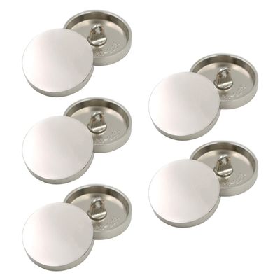 ECYC 10 Pcs 10mm Metal Shank Buttons, Metal Sewing Buttons Flat Button Jack Coat Shirt Trousers Buttons for DIY Crafts Sewing,Silver