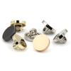 ECYC 10 Pcs 10mm Metal Shank Buttons, Metal Sewing Buttons Flat Button Jack Coat Shirt Trousers Buttons for DIY Crafts Sewing,Silver view 2